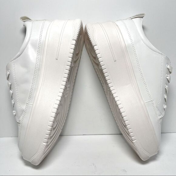 Princess Polly Dylan White Eco Vegan Leather Platform Sneakers 9 - Picture 7 of 11